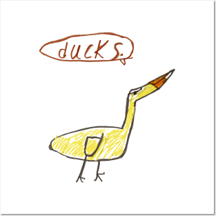 kids art ducks Posters and Art